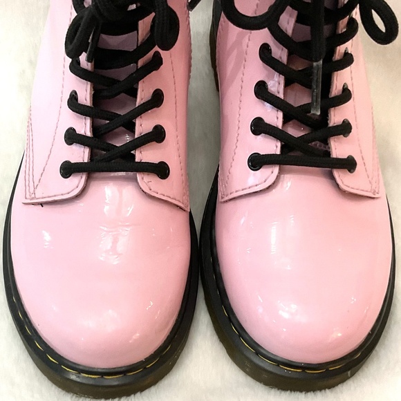 Dr Martens Pink Girls Platform Lace up Combat Grunge Booties Sz 3 - Picture 5 of 16